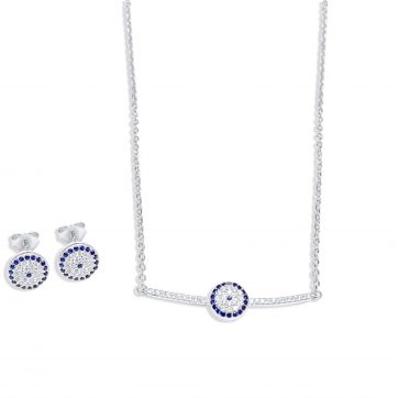 petsios Evil eye set with zircon stones