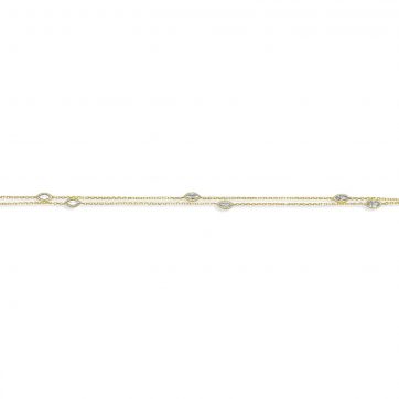 petsios Επίχρυση διπλή αλυσίδα ποδιού με πέτρες ζιργκόν