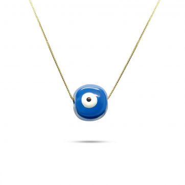 petsios Gold plated eye bead necklace