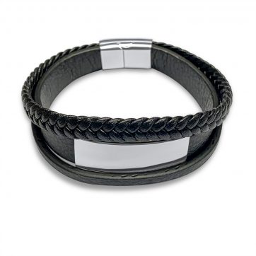 petsios Χειροπέδα από δέρμα και ατσάλι