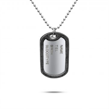 petsios Steel identification tag necklace