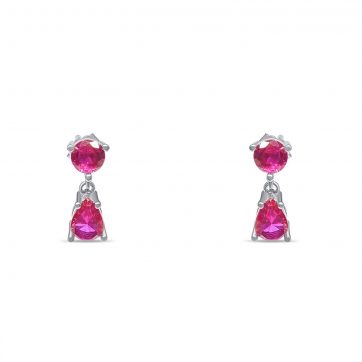 petsios Ασημένια σκουλαρίκια με πέτρες ζιργκόν