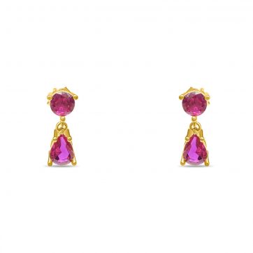 petsios Επίχρυσα σκουλαρίκια με πέτρες ζιργκόν