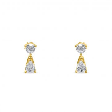 petsios Επίχρυσα σκουλαρίκια με πέτρες ζιργκόν