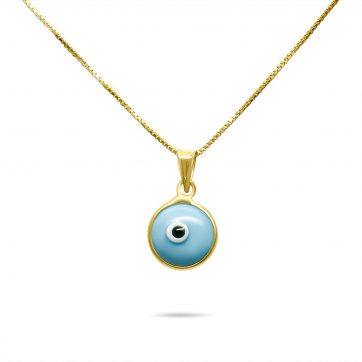 petsios Gold plated turquoise eye necklace