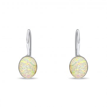 petsios Σκουλαρίκια κρεμαστά με λευκό όπαλ