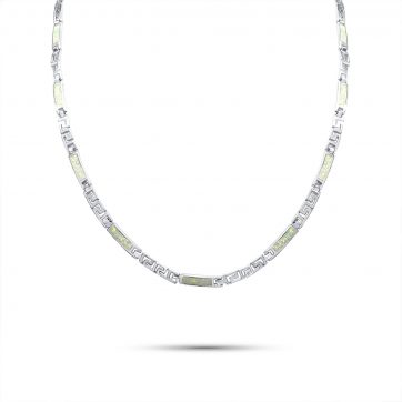 petsios Κολιέ με λευκό όπαλ και μαίανδρο