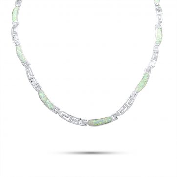 petsios Κολιέ με λευκό όπαλ και μαίανδρο