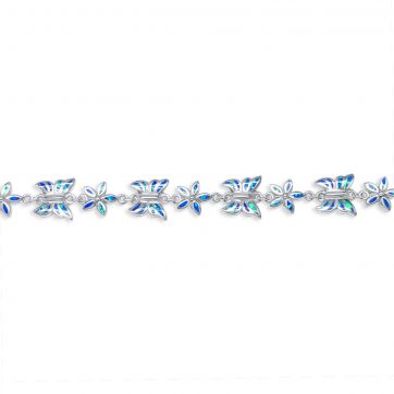 petsios Βραχιόλι με πεταλούδες με πέτρες όπαλ