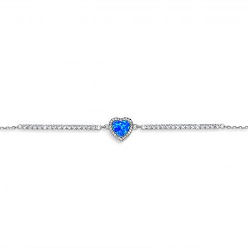 petsios Heart bracelet with opal and zircon stones