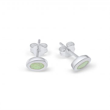 petsios Σκουλαρίκια καρφωτά με λευκό όπαλ