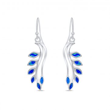 petsios Σκουλαρίκια κρεμαστά με πέτρες όπαλ 