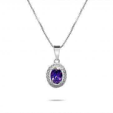petsios Necklace with amethyst and zircon stones 