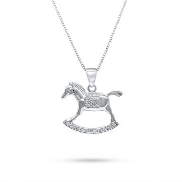 petsios Rocking horse necklace with zircon stones
