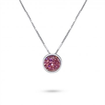 petsios Κολιέ με πέτρα ροζ κουάρτζ