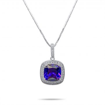 petsios Κολιέ με πέτρες ζιργκόν και αμέθυστο