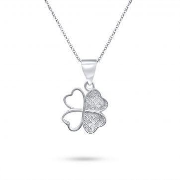 petsios Four leaf clover necklace with zircon stones