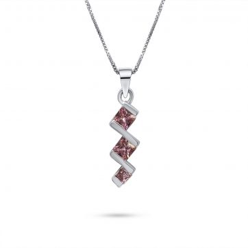 petsios Necklace with pink quartz stones