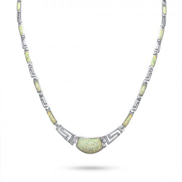 petsios Κολιέ με λευκό όπαλ και μαίανδρο