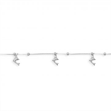 petsios Αλυσίδα ποδιού με κρεμαστά δελφίνια