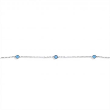 petsios Αλυσίδα ποδιού με πέτρες τιρκουάζ