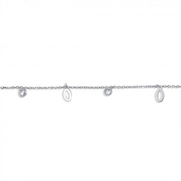 petsios Αλυσίδα ποδιού με κρεμαστά οβαλάκια και πέτρες ζιργκόν