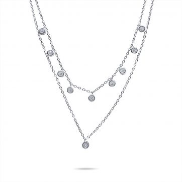 petsios Double necklace with zircon stones
