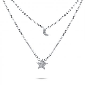 petsios Double necklace with zircon stones