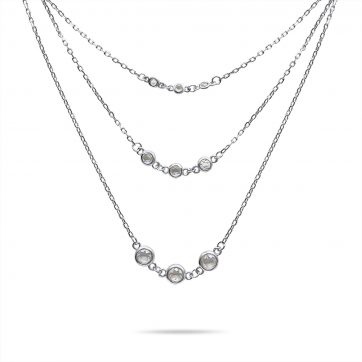 petsios Triple necklace with zircon stones