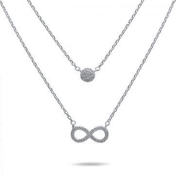 petsios Double necklace with zircon stones