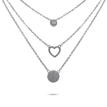 petsios Triple necklace with zircon stones