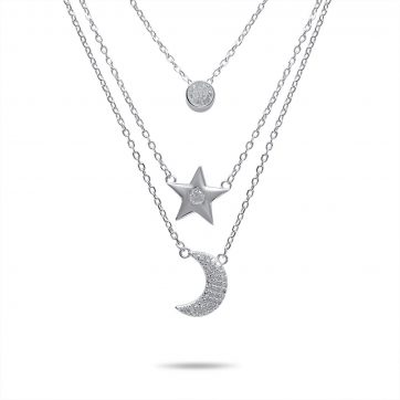 petsios Triple necklace with zircon stones