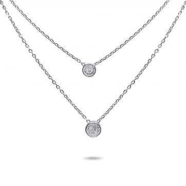 petsios Double necklace with zircon stones