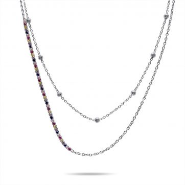 petsios Double necklace with zircon stones
