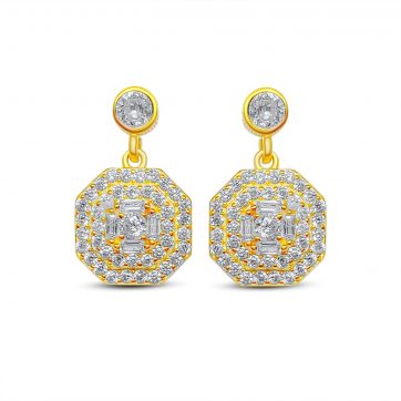 petsios Επίχρυσα σκουλαρίκια με πέτρες ζιργκόν