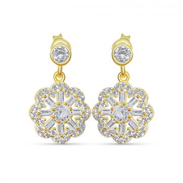 petsios Επίχρυσα σκουλαρίκια με πέτρες ζιργκόν