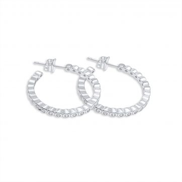 petsios Ασημένια σκουλαρίκια με πέτρες ζιργκόν