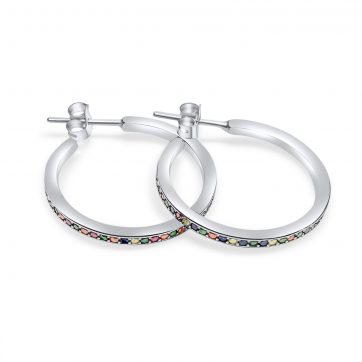 petsios Ασημένια σκουλαρίκια με πέτρες ζιργκόν