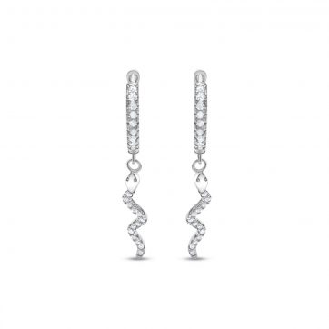 petsios Ασημένια σκουλαρίκια με πέτρες ζιργκόν