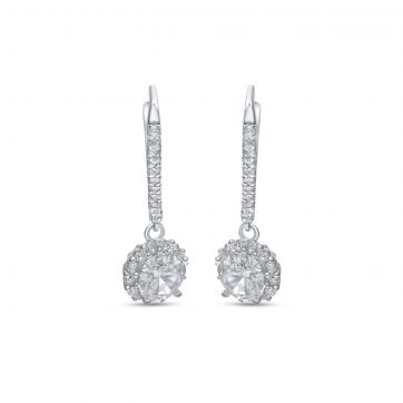 petsios Ασημένια σκουλαρίκια με πέτρες ζιργκόν