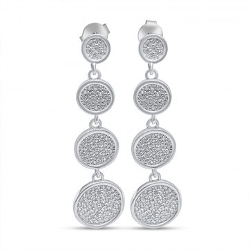 petsios Ασημένια σκουλαρίκια με πέτρες ζιργκόν