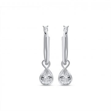 petsios Ασημένια σκουλαρίκια με πέτρα αμέθυστο