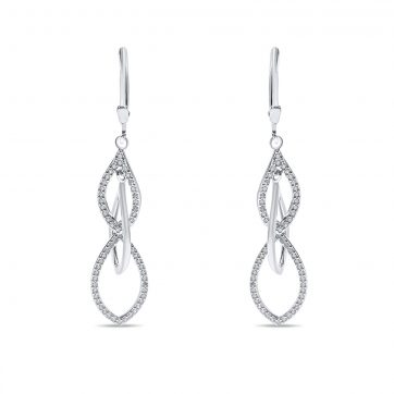 petsios Ασημένια σκουλαρίκια με πέτρες ζιργκόν