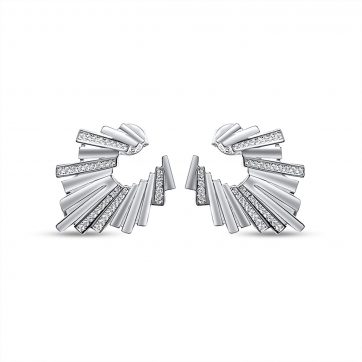 petsios Silver earrings with zircon stones