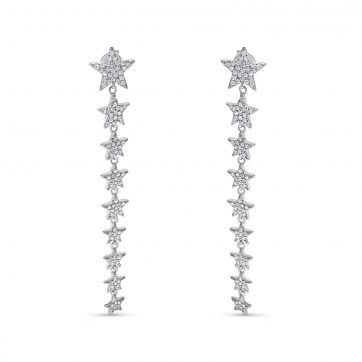 petsios Ασημένια σκουλαρίκια με πέτρες ζιργκόν