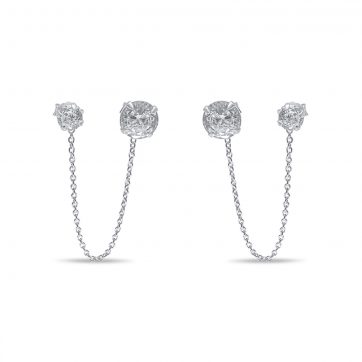 petsios Σκουλαρίκια αλυσιδωτά με πέτρες ζιργκόν