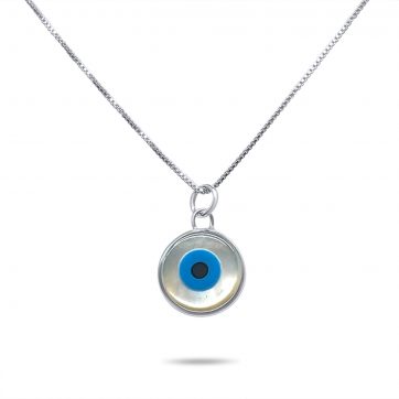 petsios Κολιέ μάτι με φίλντισι