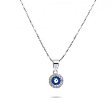 petsios Κολιέ μάτι με πέτρες ζιργκόν