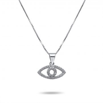 petsios Κολιέ μάτι με πέτρες ζιργκόν