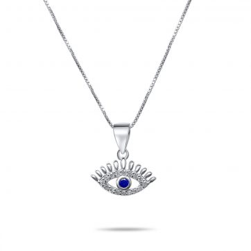 petsios Κολιέ μάτι με πέτρες ζιργκόν